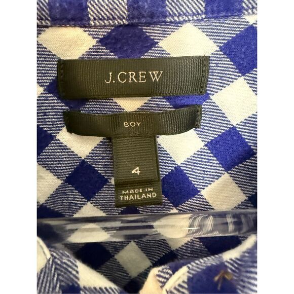 J. Crew Boy Flannel Check Button Down Womens Size 4 - Picture 2 of 6